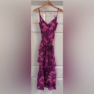 Borgo de Nor Leopard and Orchid  Printed Dress‎